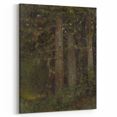 Impressionism Wall Art - Forest Interior Scene - Moody Woodland Art Print