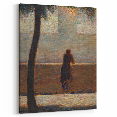 Impressionist Wall Art - Man Leaning on a Parapet - Seurat’s Reflective Art Print