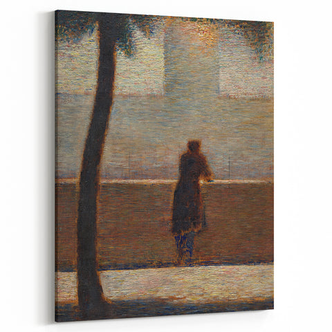 Impressionist Wall Art - Man Leaning on a Parapet - Seurat’s Reflective Art Print