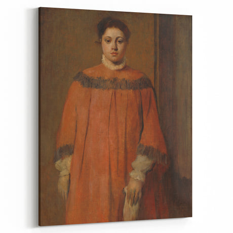 Impressionist Portrait Art - Girl in Red - Degas’s Classic Print