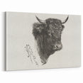 Animal Realism Art Print - Head of a Bull by Marie Rosalie Bonheur - Fine Detail Sketch