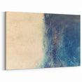 Ocean Breeze Abstract Art - Beige and Navy Blue Textured Canvas