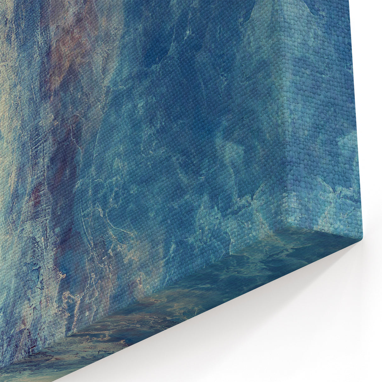 Ocean Breeze Abstract Art - Beige and Navy Blue Textured Canvas