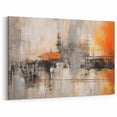 Abstract Strokes and Lines Art - Orange and Gray Brush Strokes Canvas