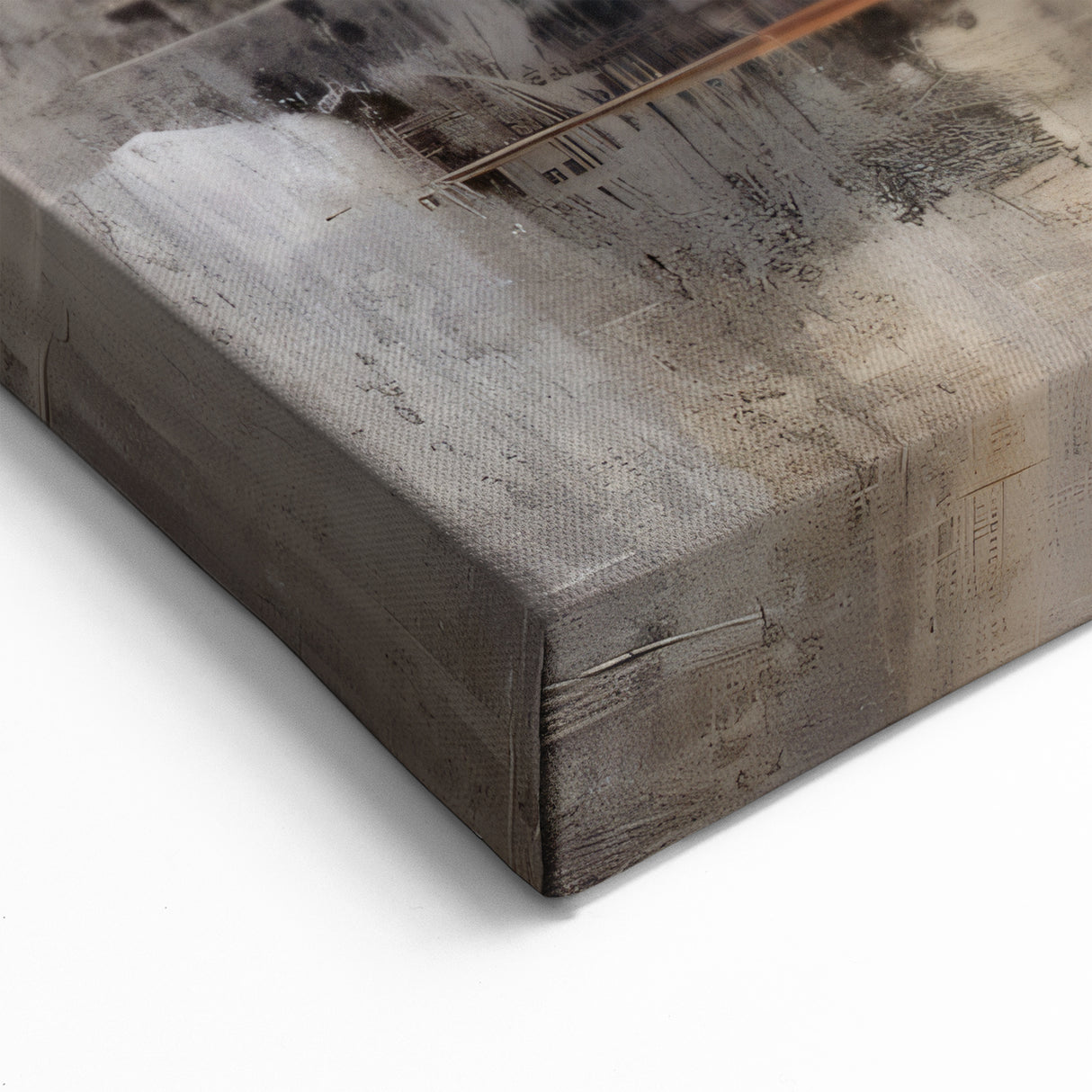 Abstract Strokes and Lines Art - Orange and Gray Brush Strokes Canvas