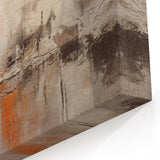 Abstract Line Art - Vibrant Orange and Earthy Tones Brush Strokes Canvas