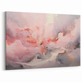 Soft Brush Strokes Abstract Art - Dreamy Pink and Gray Canvas
