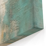 Modern Teal and Beige Abstract Art - Textured Brush Strokes Canvas