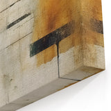 Abstract Geometric Art - Teal, Beige, and Ochre Brush Strokes Canvas