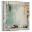 Minimalist Teal and Beige Abstract Canvas - Geometric Textured Art