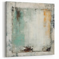 Minimalist Teal and Beige Abstract Canvas - Geometric Textured Art