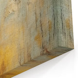 Textured Abstract Wall Art - Teal, Beige, and Golden Ochre Canvas