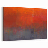 Fiery Passion Abstract Art - Red, Orange, and Dark Blue Canvas