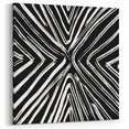 Black and White Line Art - Dynamic Geometric Brush Strokes Canvas