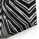 Black and White Line Art - Dynamic Geometric Brush Strokes Canvas