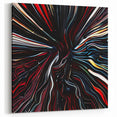 Dynamic Abstract Swirl Art - Black, Red, and Blue Fluid Strokes Canvas