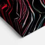 Dynamic Abstract Swirl Art - Black, Red, and Blue Fluid Strokes Canvas