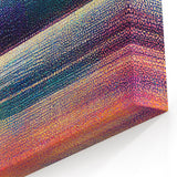 Vibrant Mosaic Abstract Art - Teal, Purple, and Sunset Stripes Canvas