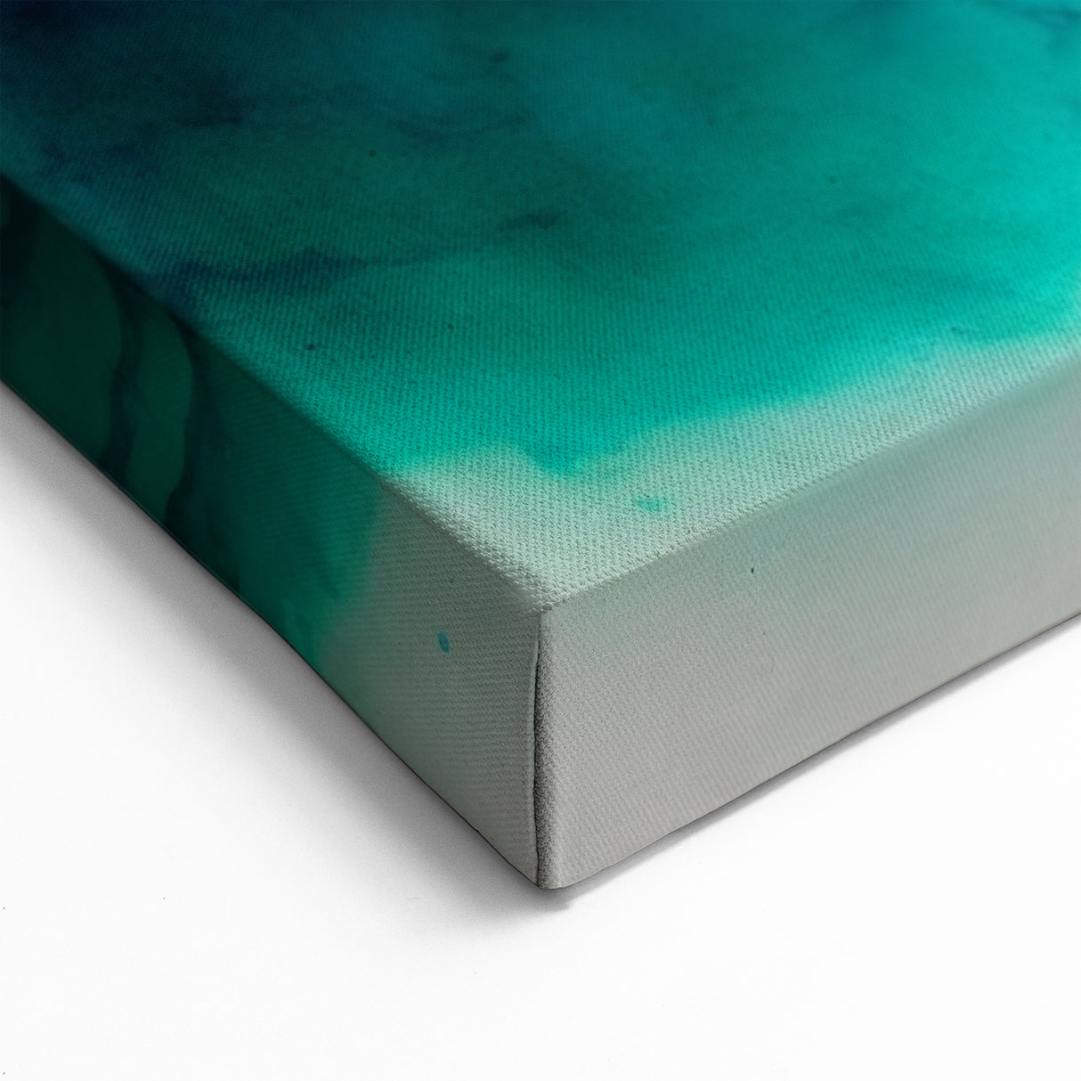 Ethereal Underwater Abstract Art - Teal, Purple, and Beige Fluid Canvas