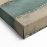 Spiral Abstract Art - Teal and Beige Textured Canvas with Modern Design