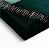 Mesmerizing Spiral Abstract Art - Teal, Beige, and Gray Textured Canvas