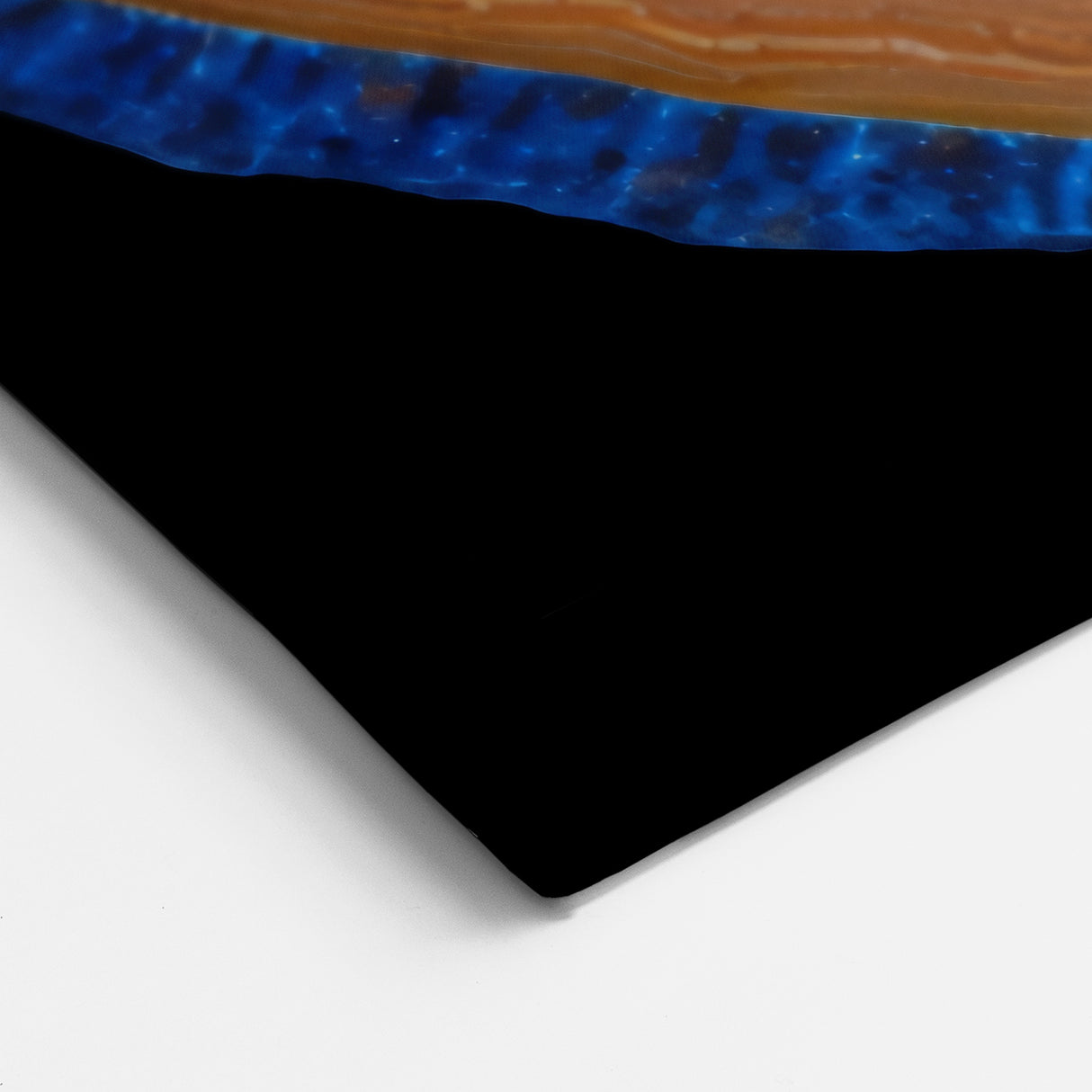 Abstract Strokes and Lines Art - Blue and Gold Geometric Canvas Print