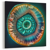 Teal and Green Strokes Abstract Art - Organic Line Canvas Print