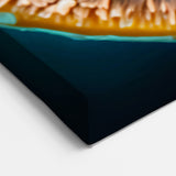 Teal and Green Strokes Abstract Art - Organic Line Canvas Print