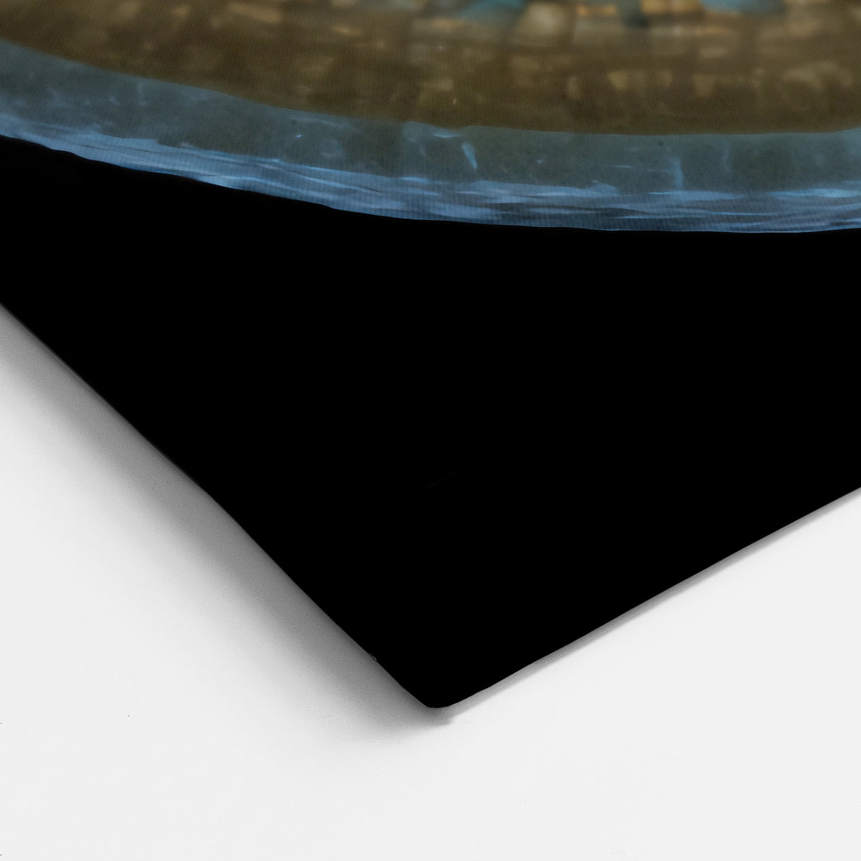 Teal and Beige Abstract Line Art - Organic Pattern Canvas Print