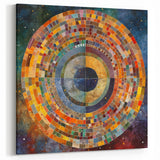 Circular Mosaic Abstract Art - Colorful Geometric Strokes Canvas Print