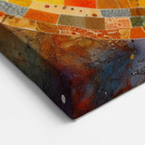 Circular Mosaic Abstract Art - Colorful Geometric Strokes Canvas Print