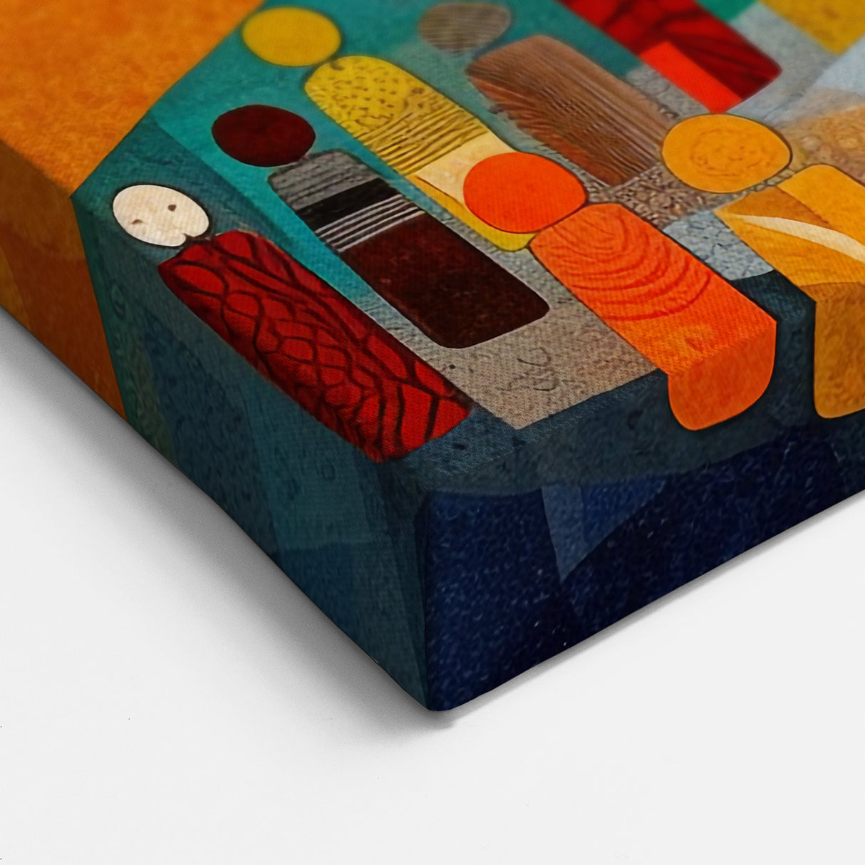 Abstract Autumnal Mosaic Art - Vibrant Trees and Figures Canvas Print