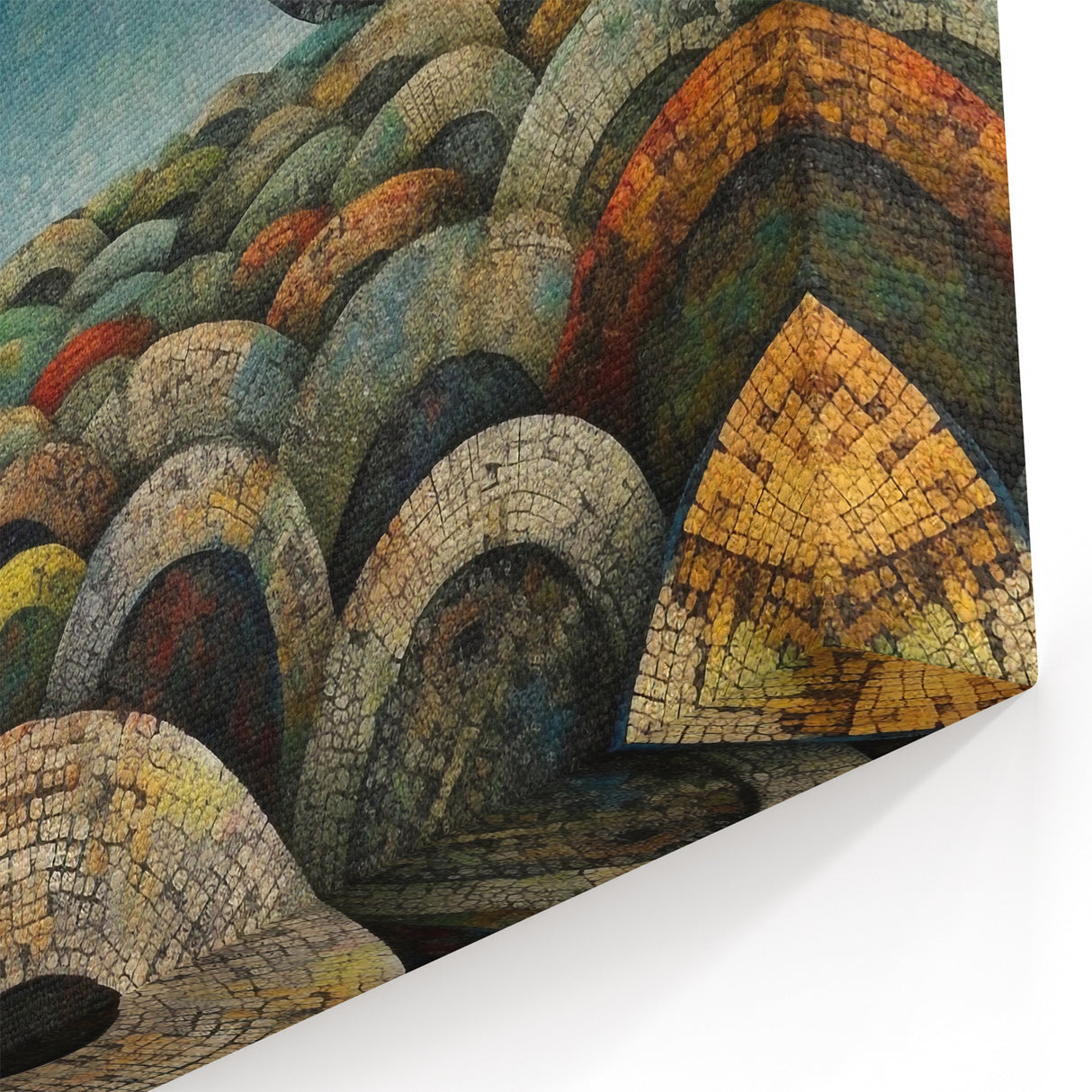 Surreal Abstract Landscape Art - Arching Stone Mosaic Canvas Print