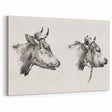Realism Animal Study Art Print - Two Bull Heads by Jean Bernard