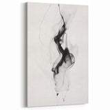 Black and White Abstract Line Art - Minimalist Smoke Flow Canvas