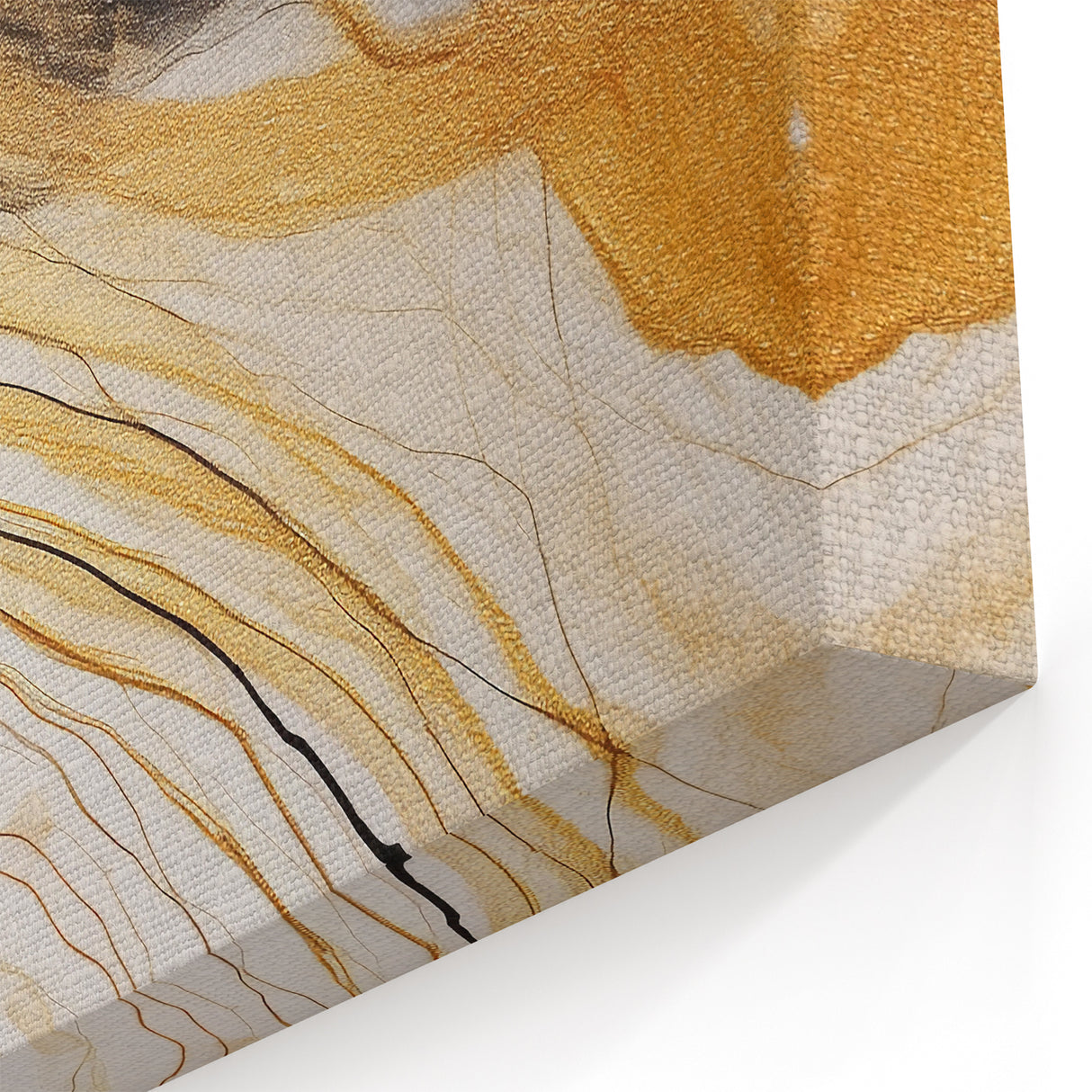 Gold and Black Abstract Art - Luxurious Fluid Ink Canvas Print