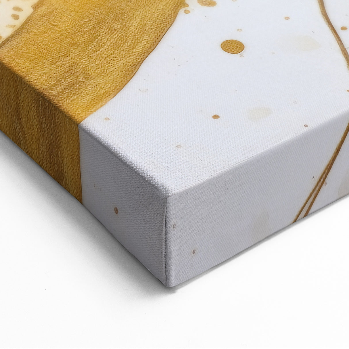 Black, White, and Gold Abstract Art - Elegant Fluid Ink Canvas Print