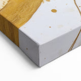 Black, White, and Gold Abstract Art - Elegant Fluid Ink Canvas Print