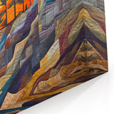 Colorful Quilted Landscape Art - Vibrant Sunset and Forest Canvas Print