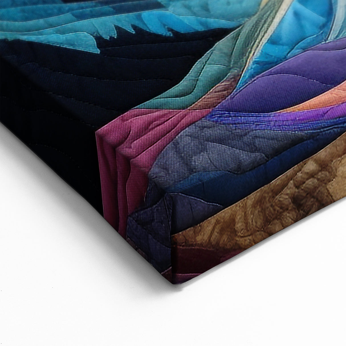 Colorful Quilted Landscape Art - Vibrant Sunset and Forest Canvas Print