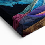 Colorful Quilted Landscape Art - Vibrant Sunset and Forest Canvas Print