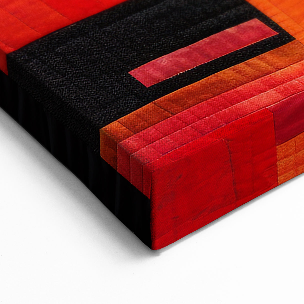 Strokes and Lines Abstract Art - Bold Red and Orange Geometric Canvas