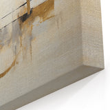 Modern Minimalist Abstract Art - Gold Circle with Black and Beige