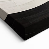 Modern Monochrome Abstract Art - Black, White, and Gray Circular Design