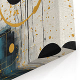 Teal and Gold Abstract Art - Modern Circles and Geometric Design