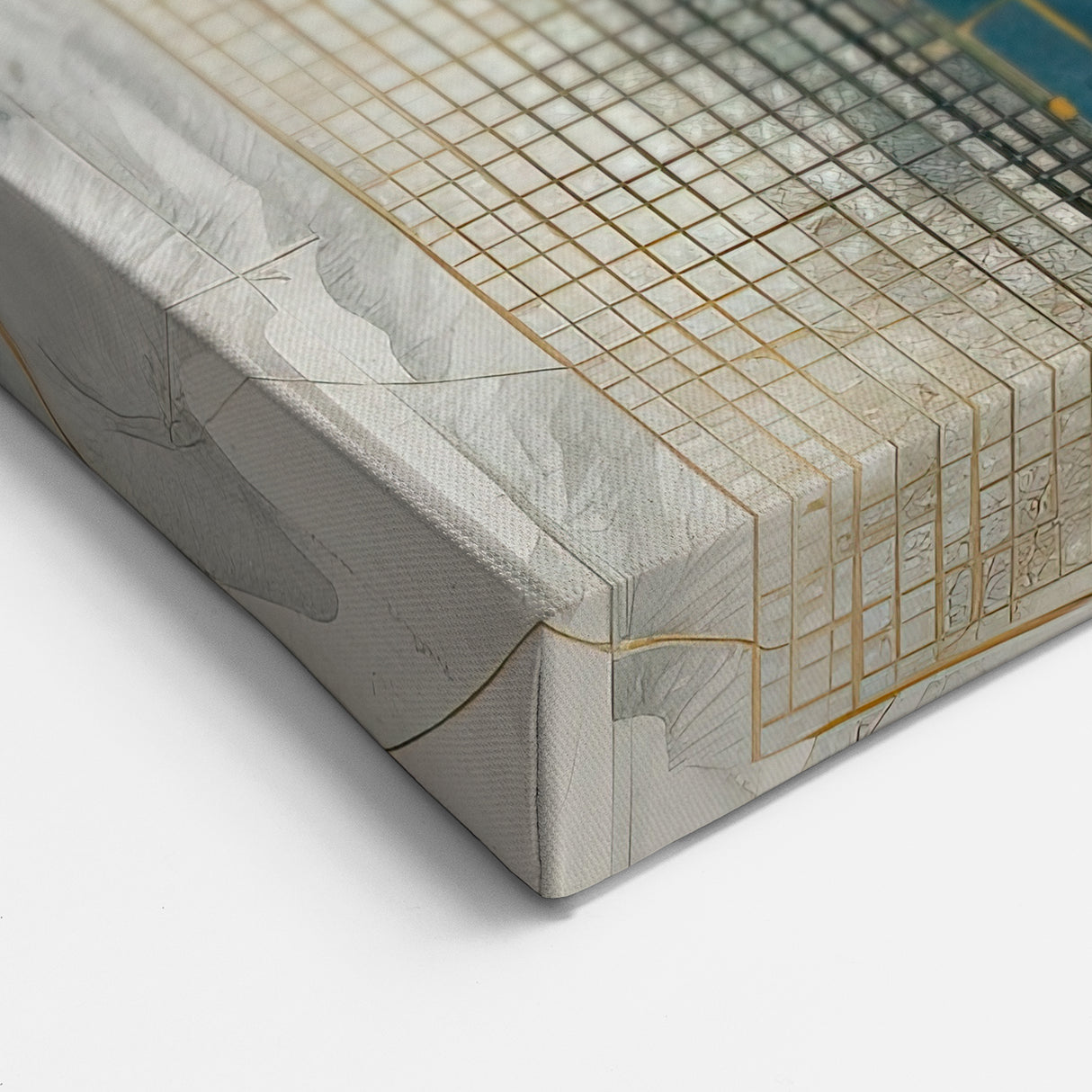 Teal and Gold Abstract Art - Modern Circles and Geometric Design