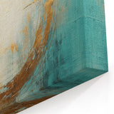 Turquoise and Gold Abstract Art - Minimalist Circular Design