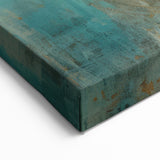 Turquoise and Gold Abstract Art - Minimalist Circular Design