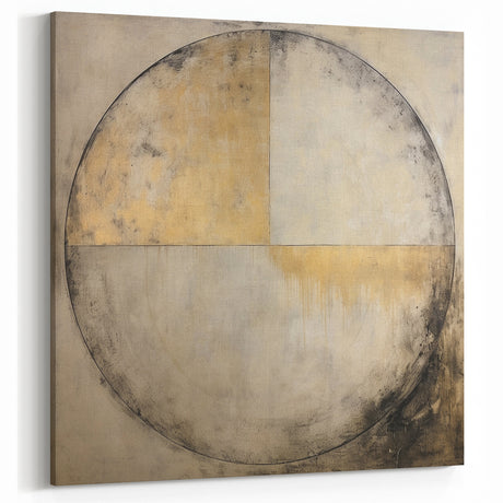 Minimalist Gold and Beige Abstract Line Art - Modern Strokes Canvas