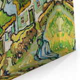 Impressionist Village Scene Wall Art - Van Gogh's Houses and Figure Print